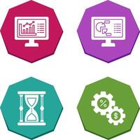 Graph and Pie Chart Icon vector