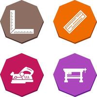 Square Ruller and Plank Icon vector