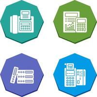 Fax and calculating Icon vector