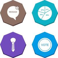 Message Bubbles and Pie Chart Icon vector