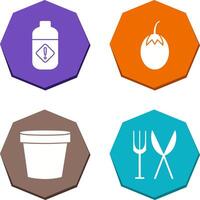 Vegetable plant and Pesticide Icon vector
