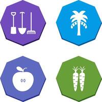 Gardening Tools and Palm tree Icon vector