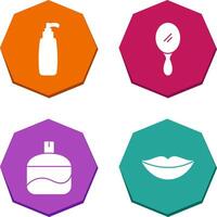 cosmético producto y espejo icono vector