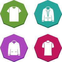 Plain T Shirt and Stylish Jacket Icon vector