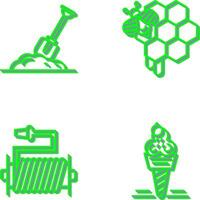 Digging and Honeycomb Icon vector