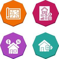 Blueprint and loan Icon vector