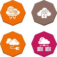 Cloud Comuting and Lock Icon vector