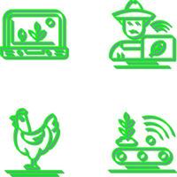 Smart Farm and Farmer Icon vector