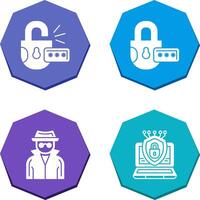 Unlock and Protect Icon vector