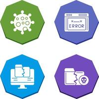 Virus and Error Code Icon vector