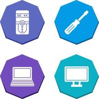 Cpu and Screw driver Icon vector