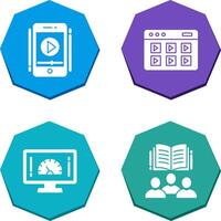 Smartphone and Online Course Icon vector