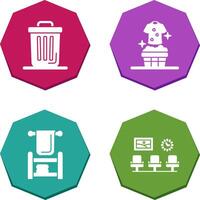 Trash Can and Laundary Icon vector