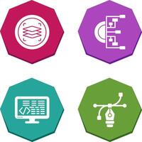 Layers and Flowchart Icon vector