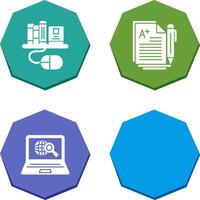 Digital Library and Essay Icon vector