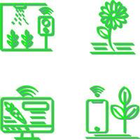 Smart Farm and Flowers Icon vector