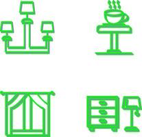 Lamp and Coffee Table Icon vector