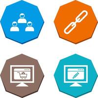 link building and team members Icon vector