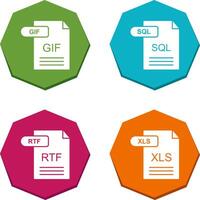 GIF and SQL Icon vector