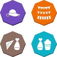 Garlands and Woman Hat Icon vector