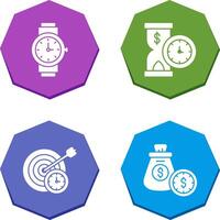 Wrist Watch and Time is Money Icon vector