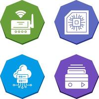 Wifi Router and Chip Icon vector