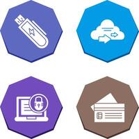 Usb and Cloud Icon vector