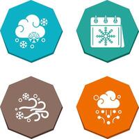 Snowy and Calender Icon vector