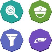 Detective and Police Hat Icon vector