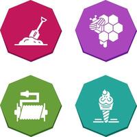 Digging and Honeycomb Icon vector