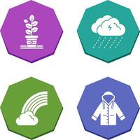 Planting and Rainy Day Icon vector