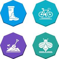 Rain Boots and Cycling Icon vector