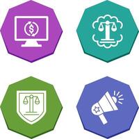 Demonstrator and Justice Scale Icon vector