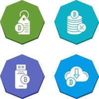 Not Accepted and Bitcoin Label Tag Icon vector