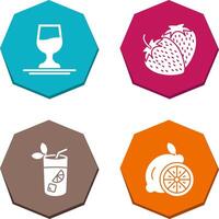 Wine and Strawberry Icon vector