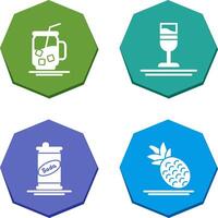 Iced Tea and Rainbow Drink Icon vector