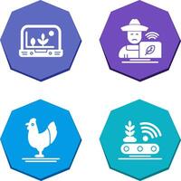 Smart Farm and Farmer Icon vector