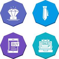 Diamond and Tie Icon vector