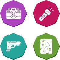 Camera and Flash Light Icon vector