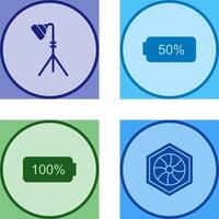 light stand and half battery Icon vector