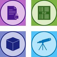 unlock document and piece of code Icon vector