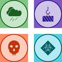 rain and heavy machinery Icon vector