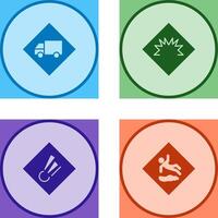 dangerous vehicle and danger of welding Icon vector