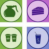 cake slice and coffee pot Icon vector