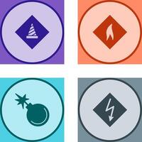 under construction and flammable material Icon vector