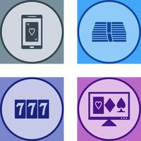 phone gambling and pack of bills Icon vector