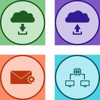 download from cloud upload to cloud Icon vector