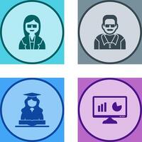 Female Professor and Male Professor Icon vector