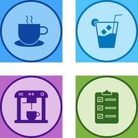 hot coffee and whiskey sour Icon vector