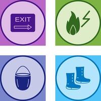 exit and electricity fire Icon vector